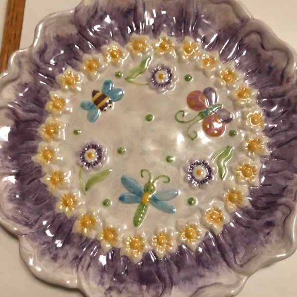 Salad/dessert plates butterflies-bees dragonflies - Picture 2 of 6
